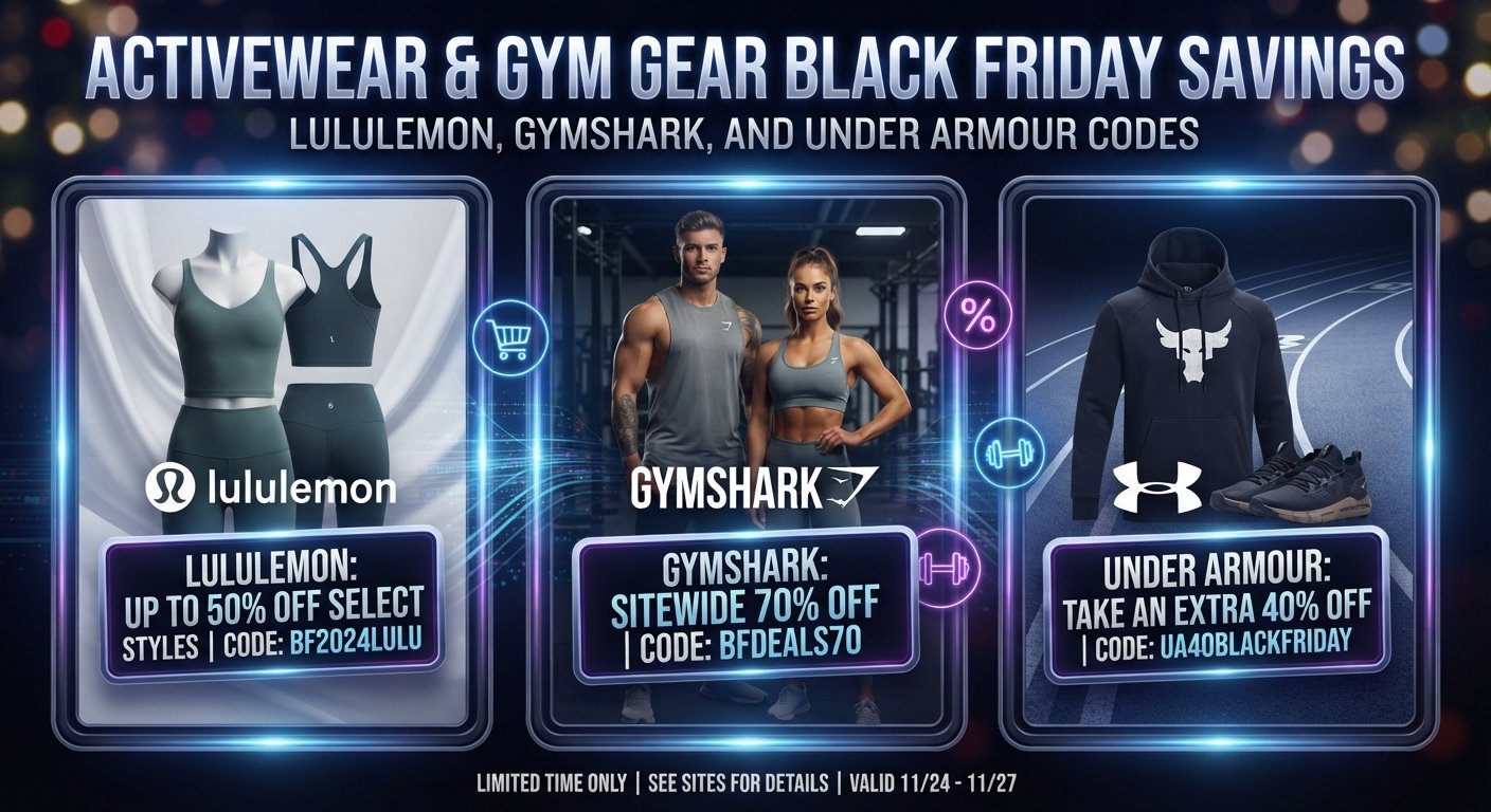 Activewear & Gym Gear Black Friday Savings: Lululemon, Gymshark, and Under Armour Guide