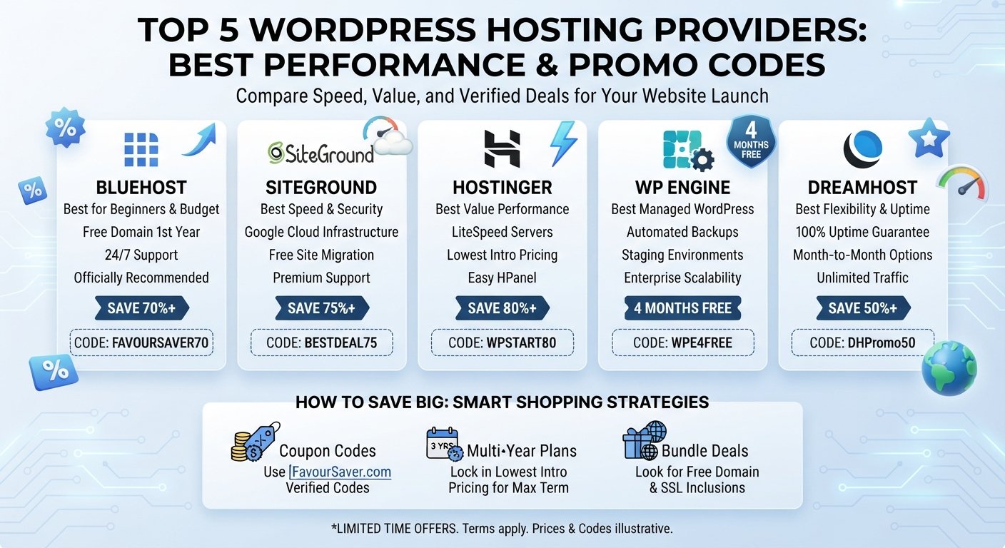 Top 5 Hosting Providers for WordPress Websites (And How to Save Big)