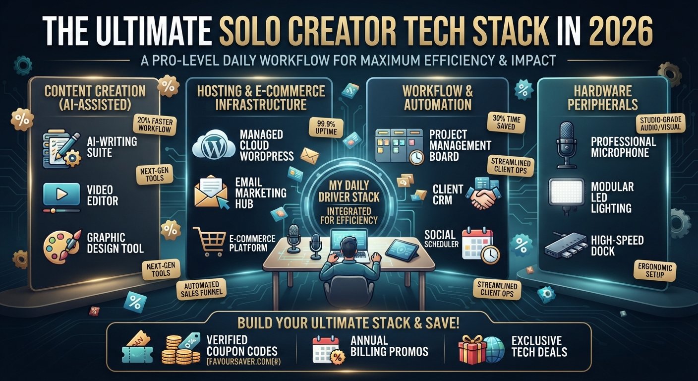 The Ultimate Tech Stack for Solo Creators in 2026: What I Use Daily (And How to Save Big)