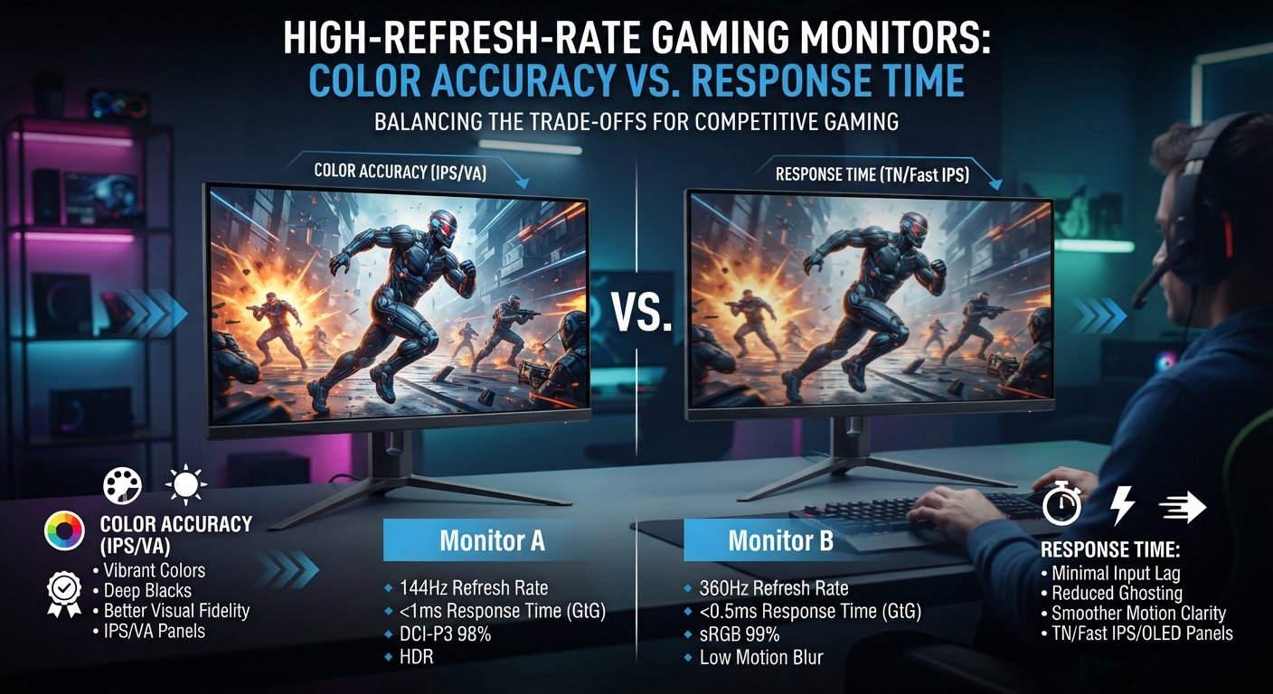 High-Refresh-Rate Gaming Monitors: Color Accuracy vs. Response Time